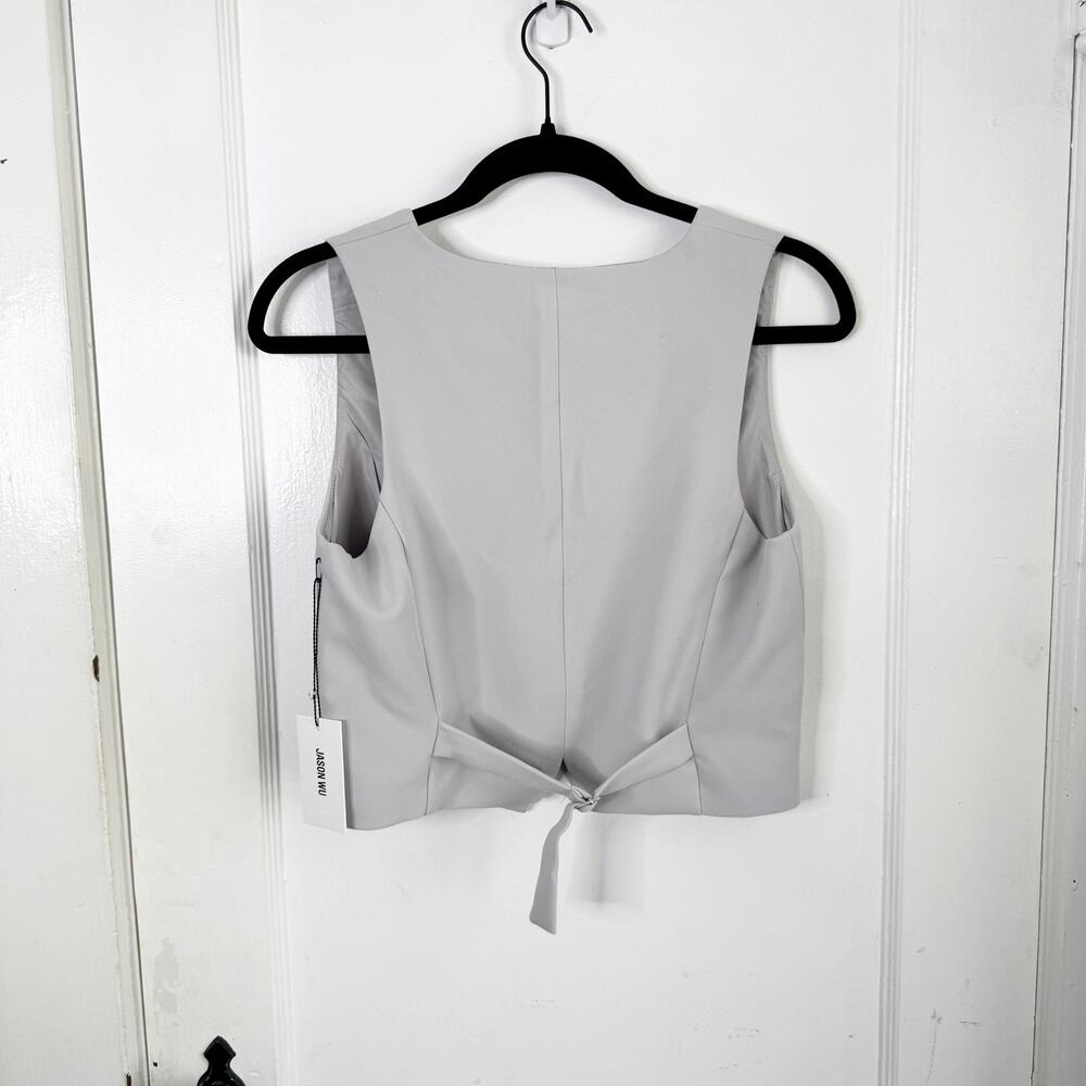 Jason Wu Light Gray Structured Button Front Vest Menswear NEW V-Neck Career S - Picture 10 of 10